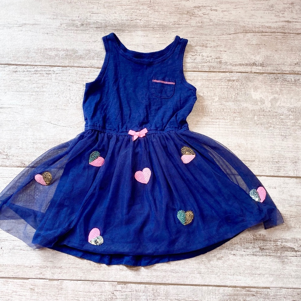 NAVY BLUE 4T Carter’s heart sequin dress